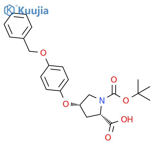 (2S,4S)-4-4-(Benzyloxy)phenoxy-1-(tert-butoxy-carbonyl)-2-pyrrolidinecarboxylic Acid structure