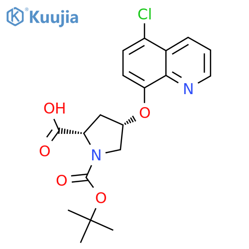 (2S,4S)-1-(tert-Butoxycarbonyl)-4-(5-chloro-8-quinolinyl)oxy-2-pyrrolidinecarboxylic Acid structure