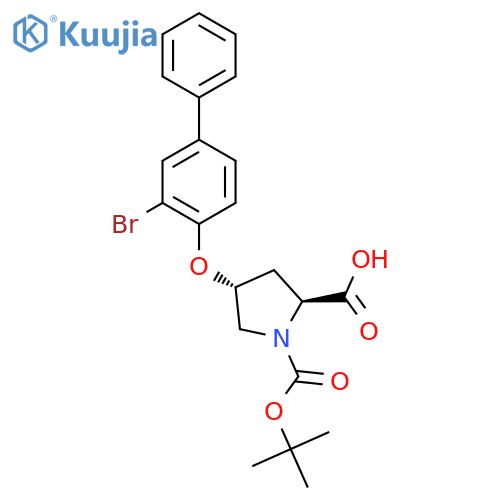 (2S,4S)-4-(3-Bromo1,1'-biphenyl-4-yl)oxy-1-(tert-butoxycarbonyl)-2-pyrrolidinecarboxylic Acid structure