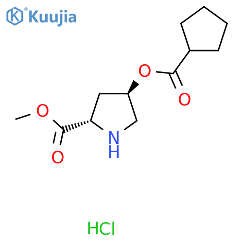 Methyl (2S,4S)-4-(cyclopentylcarbonyl)oxy-2-pyrrolidinecarboxylate hydrochloride structure