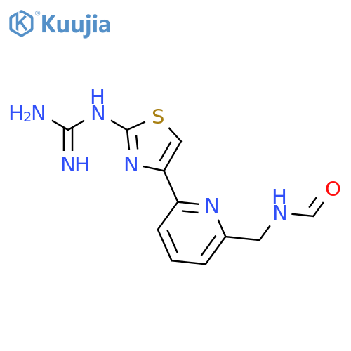 Guanidine, [4-[6-[(formylamino)methyl]-2-pyridinyl]-2-thiazolyl]- structure
