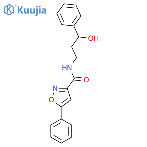 N-(3-hydroxy-3-phenylpropyl)-5-phenyl-1,2-oxazole-3-carboxamide structure