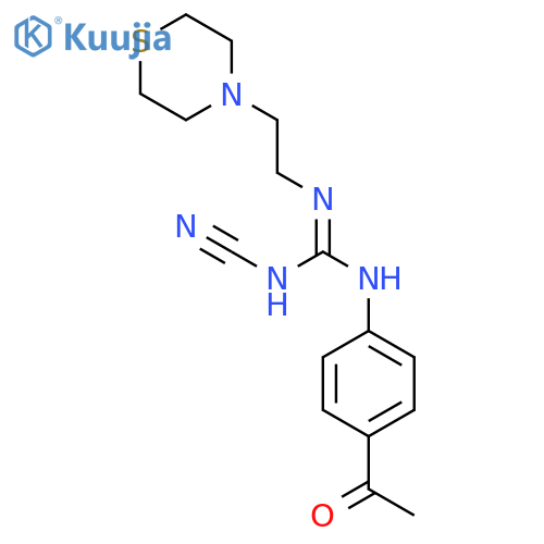 Guanidine, N-(4-acetylphenyl)-N'-cyano-N''-[2-(4-thiomorpholinyl)ethyl]- structure