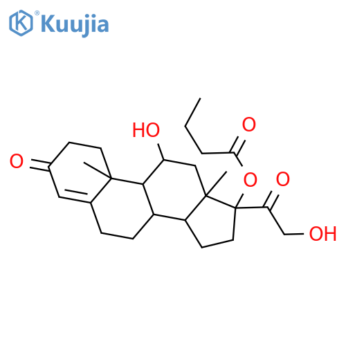 (11beta)-11,21-Dihydroxy-17-(1-oxobutoxy)pregn-4-ene-3,20-dione structure