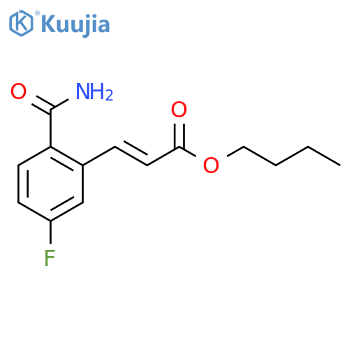 2-Propenoic acid, 3-[2-(aminocarbonyl)-5-fluorophenyl]-, butyl ester, (2E)- structure