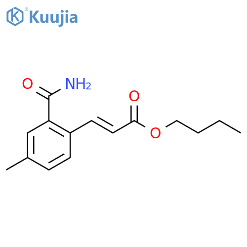 2-Propenoic acid, 3-[2-(aminocarbonyl)-4-methylphenyl]-, butyl ester, (2E)- structure