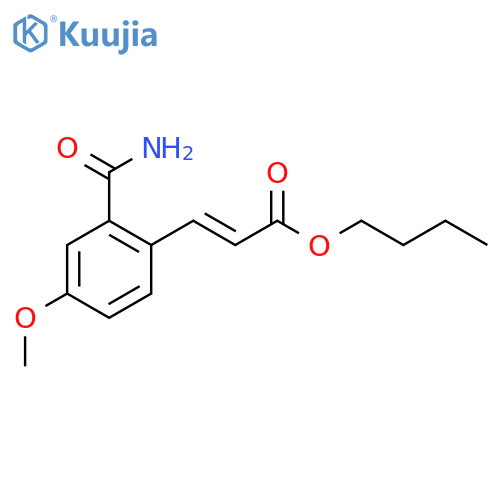2-Propenoic acid, 3-[2-(aminocarbonyl)-4-methoxyphenyl]-, butyl ester, (2E)- structure