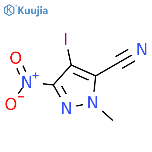 4-iodo-1-methyl-3-nitro-1H-pyrazole-5-carbonitrile structure