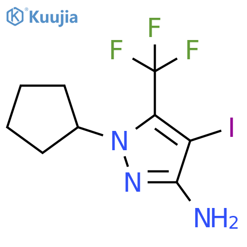 1-Cyclopentyl-4-iodo-5-trifluoromethyl-1H-pyrazol-3-ylamine structure
