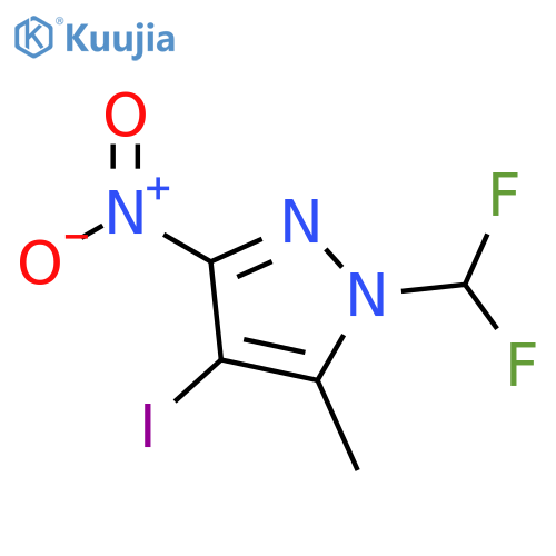 1-Difluoromethyl-4-iodo-5-methyl-3-nitro-1H-pyrazole structure