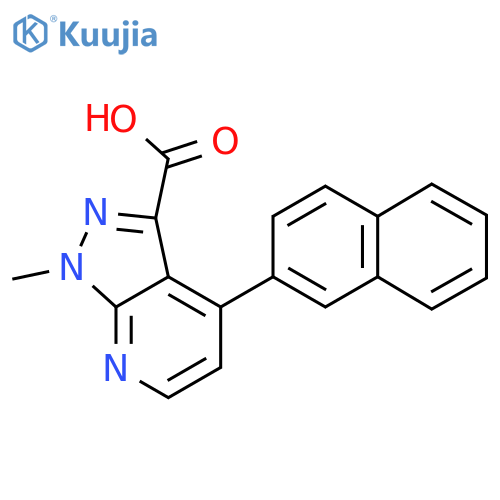 1-Methyl-4-(naphthalen-2-yl)-1H-pyrazolo[3,4-b]pyridine-3-carboxylic acid structure