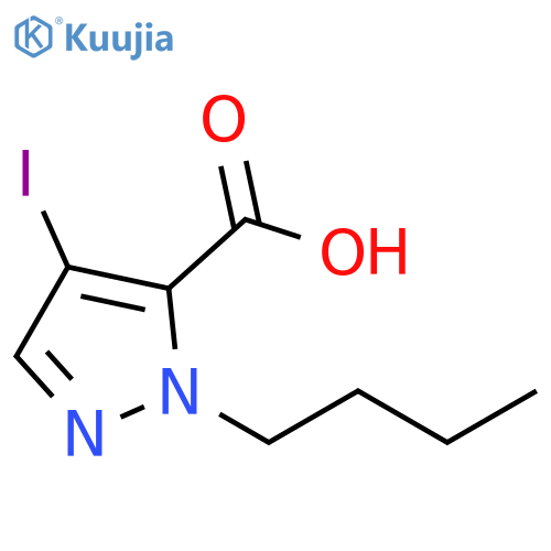 2-Butyl-4-iodo-2H-pyrazole-3-carboxylic acid structure