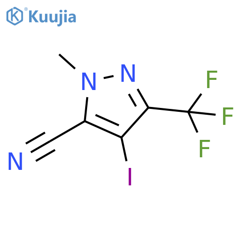 4-Iodo-2-methyl-5-trifluoromethyl-2H-pyrazole-3-carbonitrile structure