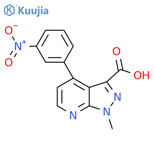 1-Methyl-4-(3-nitrophenyl)-1H-pyrazolo[3,4-b]pyridine-3-carboxylic acid structure