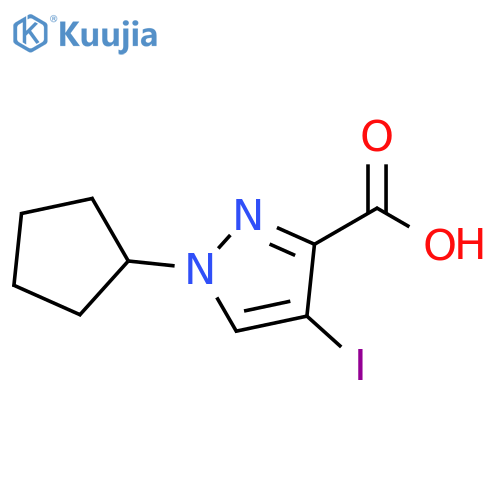 1-cyclopentyl-4-iodo-1H-pyrazole-3-carboxylic acid structure