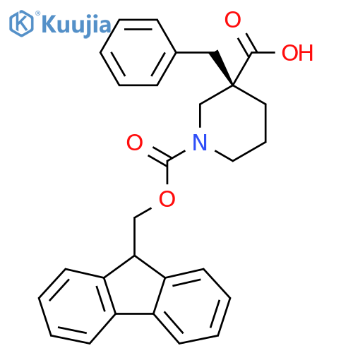 (S)-Fmoc-3-benzyl-piperidine-3-carboxylic acid structure