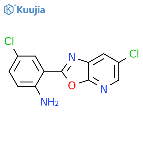 4-Chloro-2-(6-chloro-oxazolo[5,4-b]pyridin-2-yl)-phenylamine structure