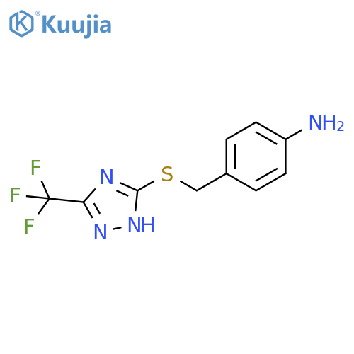 4-(5-Trifluoromethyl-4H-[1,2,4]triazol-3-ylsulfanylmethyl)-phenylamine structure