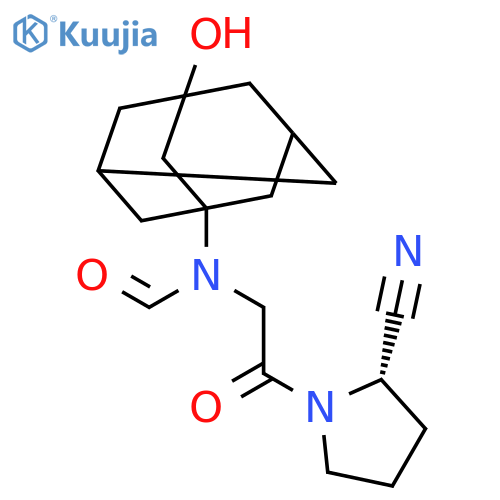 1-[N-formyl-N-(3-hydroxy-1-adamantyl)aminoacetyl]pyrrolidine-2-nitrile structure