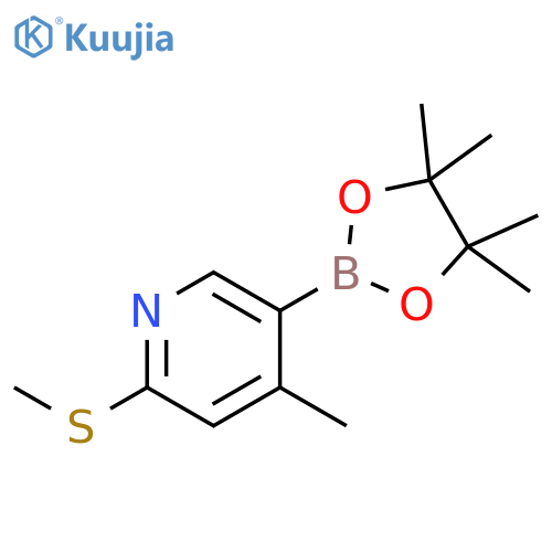4-methyl-2-(methylsulfanyl)-5-(4,4,5,5-tetramethyl-1,3,2-dioxaborolan-2-yl)pyridine structure