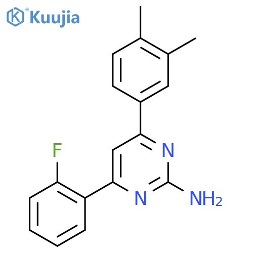 4-(3,4-Dimethylphenyl)-6-(2-fluorophenyl)pyrimidin-2-amine structure