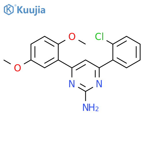 4-(2-chlorophenyl)-6-(2,5-dimethoxyphenyl)pyrimidin-2-amine structure