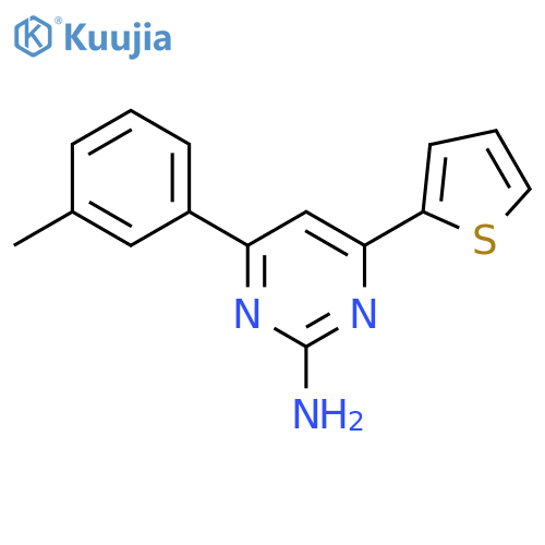 4-(3-methylphenyl)-6-(thiophen-2-yl)pyrimidin-2-amine structure