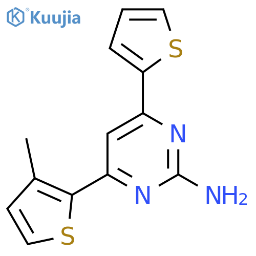 4-(3-Methylthiophen-2-yl)-6-(thiophen-2-yl)pyrimidin-2-amine structure