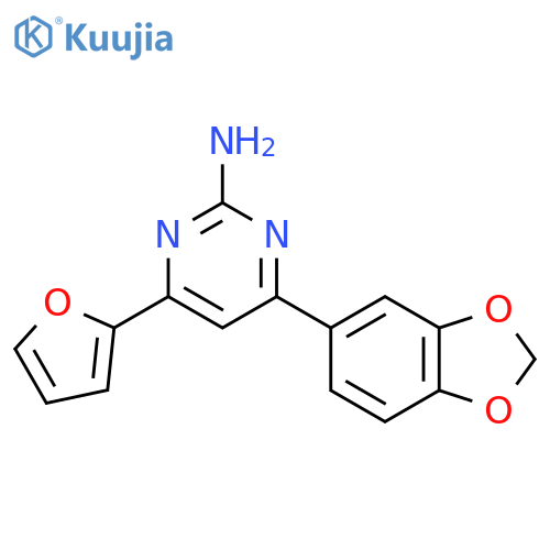4-(2H-1,3-Benzodioxol-5-yl)-6-(furan-2-yl)pyrimidin-2-amine structure