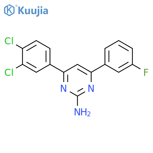 4-(3,4-dichlorophenyl)-6-(3-fluorophenyl)pyrimidin-2-amine structure