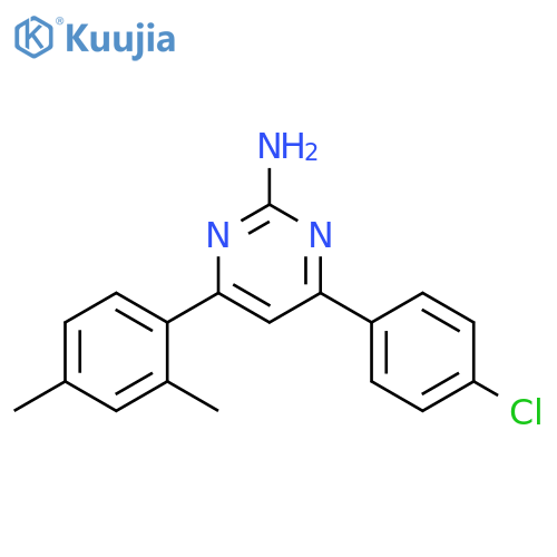 4-(4-chlorophenyl)-6-(2,4-dimethylphenyl)pyrimidin-2-amine structure