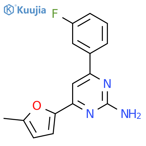 4-(3-Fluorophenyl)-6-(5-methylfuran-2-yl)pyrimidin-2-amine structure