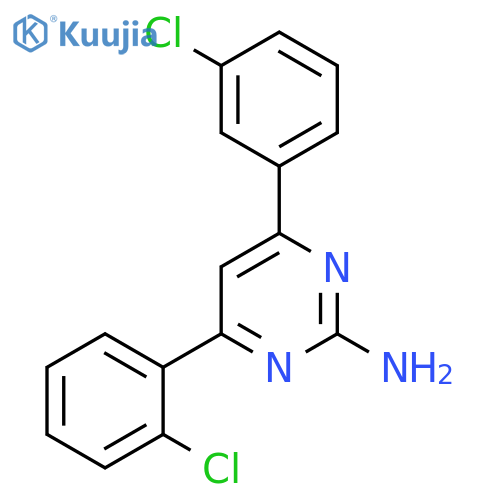 4-(2-chlorophenyl)-6-(3-chlorophenyl)pyrimidin-2-amine structure