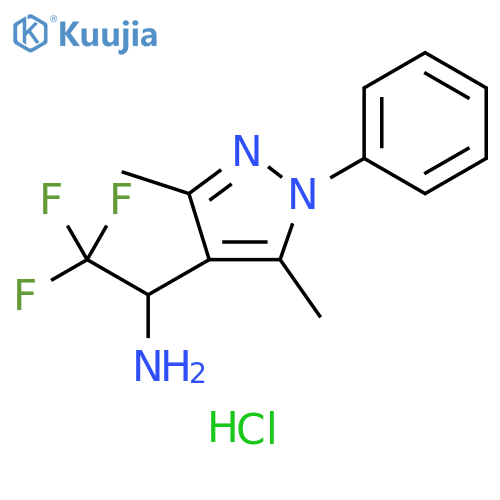 1-(3,5-dimethyl-1-phenyl-1H-pyrazol-4-yl)-2,2,2-trifluoroethan-1-amine hydrochloride structure