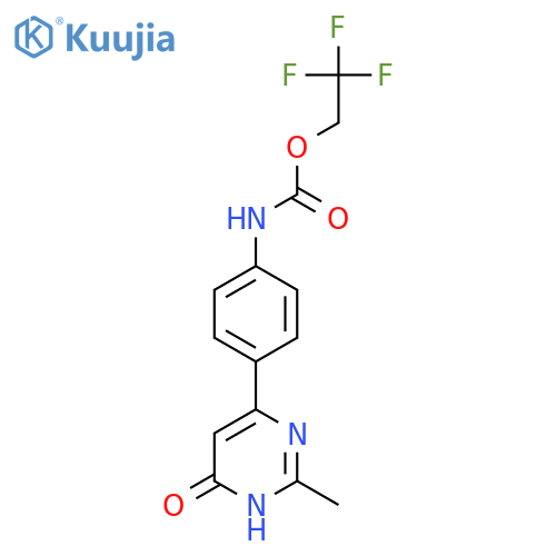 2,2,2-trifluoroethyl N-4-(2-methyl-6-oxo-1,6-dihydropyrimidin-4-yl)phenylcarbamate structure
