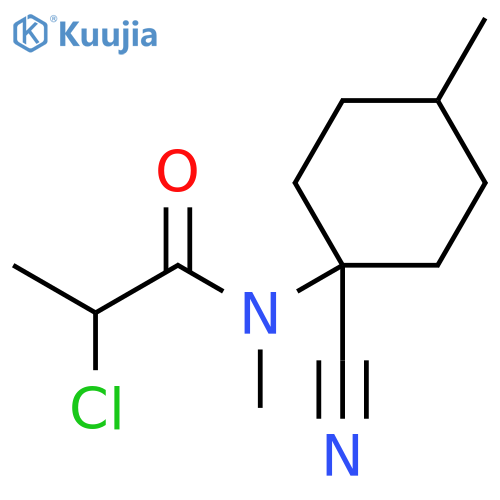 2-chloro-N-(1-cyano-4-methylcyclohexyl)-N-methylpropanamide structure