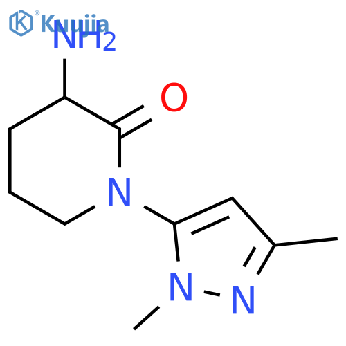 3-amino-1-(1,3-dimethyl-1H-pyrazol-5-yl)piperidin-2-one structure