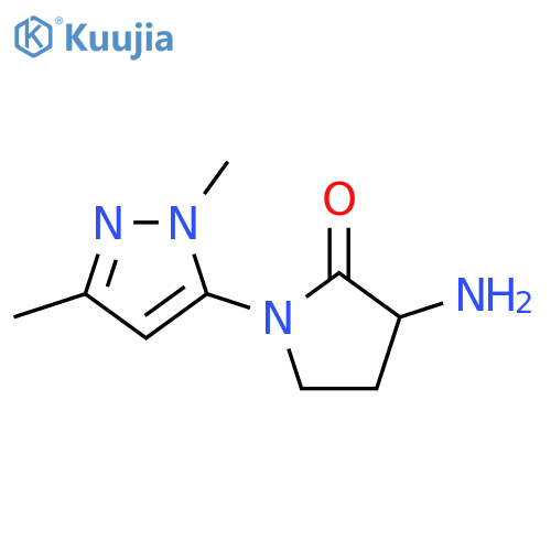3-amino-1-(1,3-dimethyl-1H-pyrazol-5-yl)pyrrolidin-2-one structure