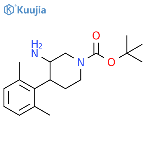 tert-butyl 3-amino-4-(2,6-dimethylphenyl)piperidine-1-carboxylate structure