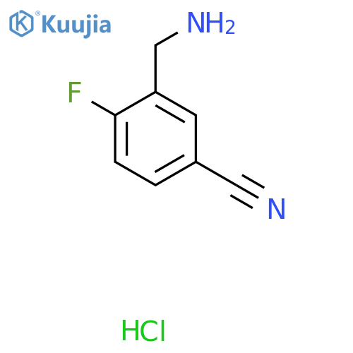 3-(Aminomethyl)-4-fluorobenzonitrile hydrochloride structure