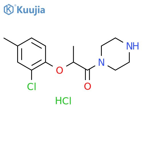 2-(2-chloro-4-methyl-phenoxy)-1-piperazin-1-yl-propan-1-one;hydrochloride structure
