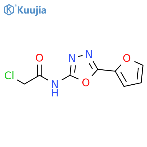 2-chloro-N-5-(furan-2-yl)-1,3,4-oxadiazol-2-ylacetamide structure