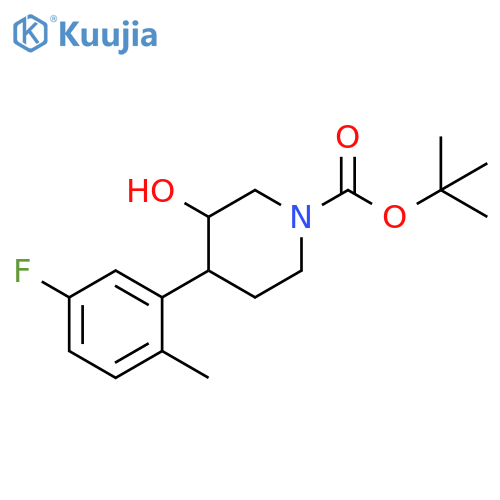 tert-butyl 4-(5-fluoro-2-methylphenyl)-3-hydroxypiperidine-1-carboxylate structure