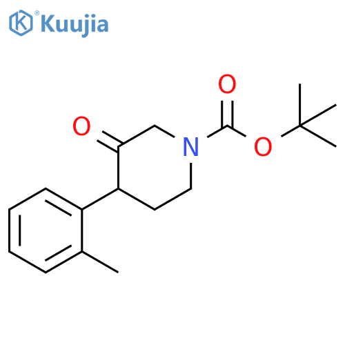 tert-butyl 4-(2-methylphenyl)-3-oxopiperidine-1-carboxylate structure