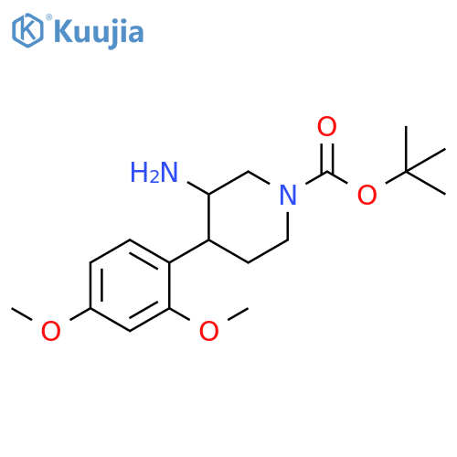 tert-butyl 3-amino-4-(2,4-dimethoxyphenyl)piperidine-1-carboxylate structure