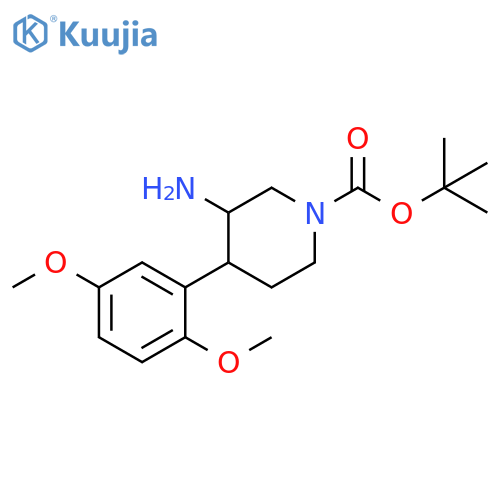 tert-butyl 3-amino-4-(2,5-dimethoxyphenyl)piperidine-1-carboxylate structure