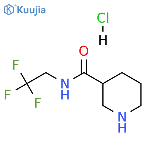 N-(2,2,2-trifluoroethyl)piperidine-3-carboxamide hydrochloride structure