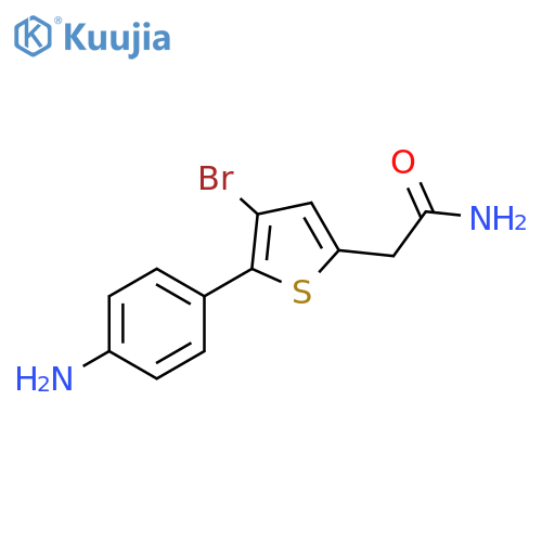 2-5-(4-aminophenyl)-4-bromothiophen-2-ylacetamide structure