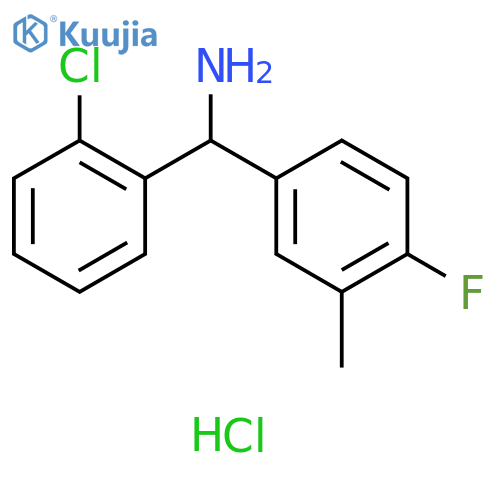 (2-chlorophenyl)(4-fluoro-3-methylphenyl)methanamine hydrochloride structure