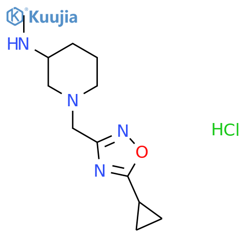 1-(5-cyclopropyl-1,2,4-oxadiazol-3-yl)methyl-N-methylpiperidin-3-amine hydrochloride structure